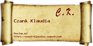 Czank Klaudia névjegykártya